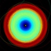 An image that shows the orbits of more than 150,000 asteroids in Gaia’s data release 3.