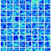 A screenshot of a collection of gas density maps taken from 80 different simulations run by the CAMELS project using code taken from SIMBA.