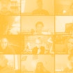 A 4-by-5 grid of rectangular Zoom camera feed panels of various men and woman.