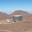 A photo of the Atacama Cosmology Telescope in the Atacama Desert in Chile.