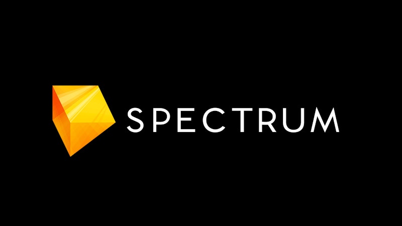 Old Spectrum logo with yellow cube on the left