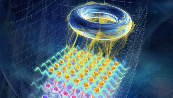 An artistic impression depicts ultra-quantum matter: from the cold topological matter (blue) to hot, strongly correlated metal (red).