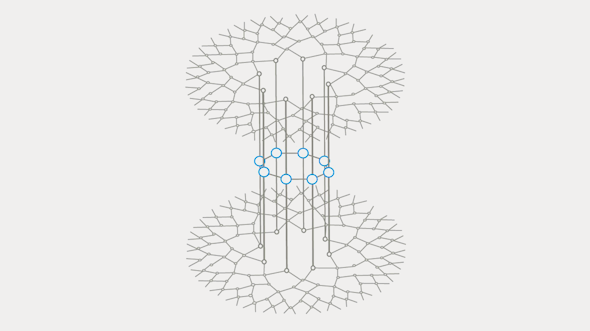 Digital illustration of many electron problem