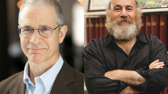 Headshots of Simons Society of Fellows Senior Fellows Bill Bialek and Michael I. Weinstein.
