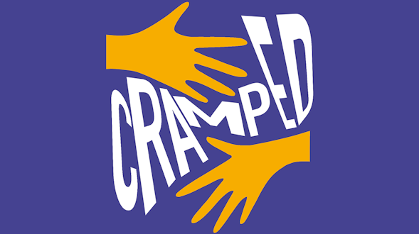 Cramped surrounded by two hands.