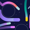 Stylized image of bacteria swimming though an obstacle-filled liquid