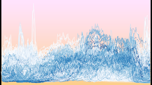 blue and white waves that look like water